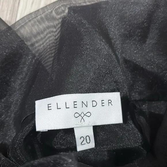 anthropologie sheer Black Back Bow at neck, self tie, Blouse NWOT By Ellender - Picture 11 of 16